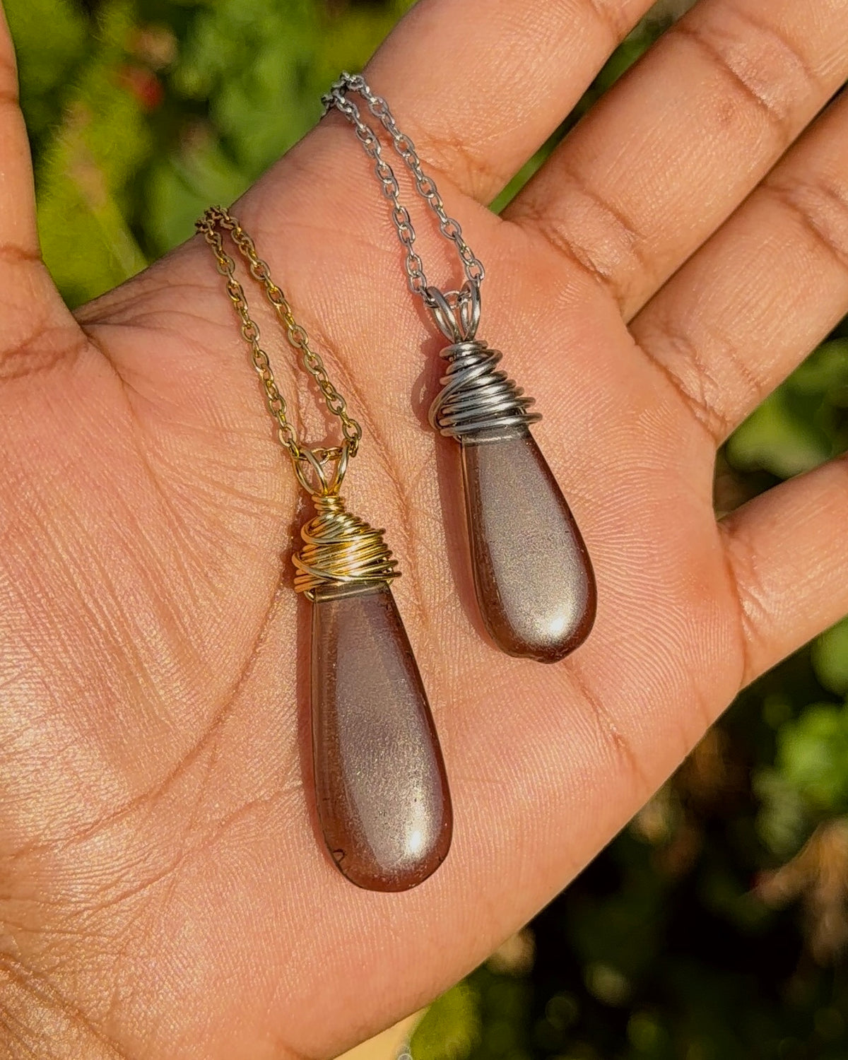 Smoky Quartz Teardrop Pendants