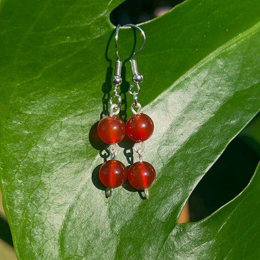 Carnelian Beaded Earrings