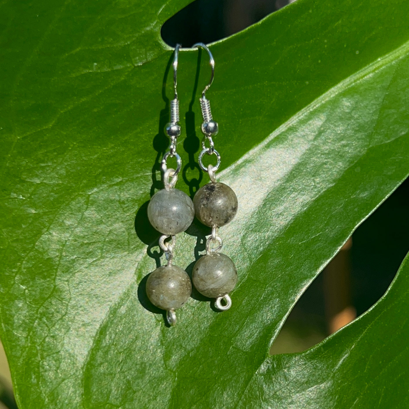 Labradorite Beaded Earrings