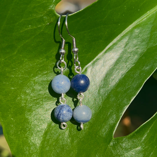 Blue Aventurine Beaded Earrings