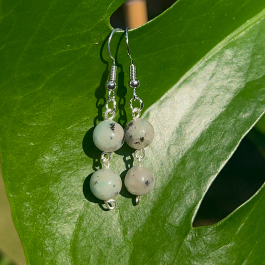 Kiwi Jasper Beaded Earrings