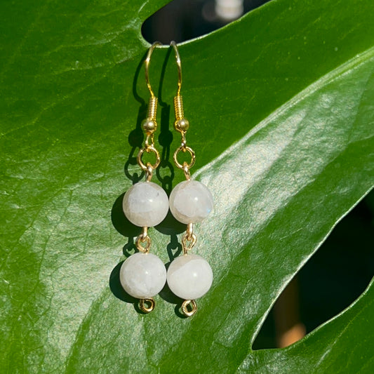 Moonstone Beaded Earrings