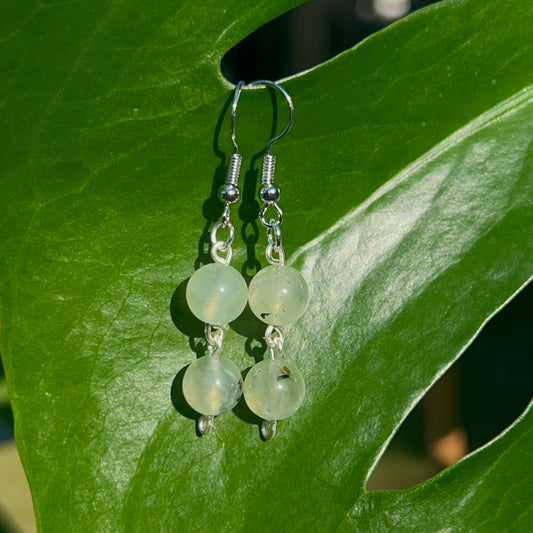 Prehnite Beaded Earrings