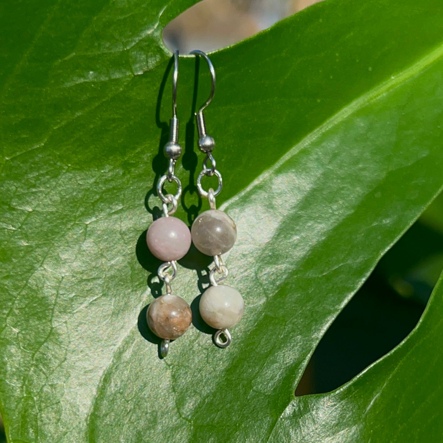 Lepidolite Beaded Earrings