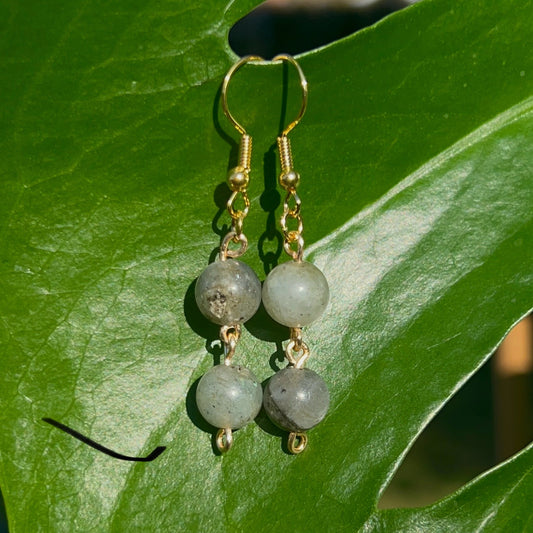 Labradorite Beaded Earrings