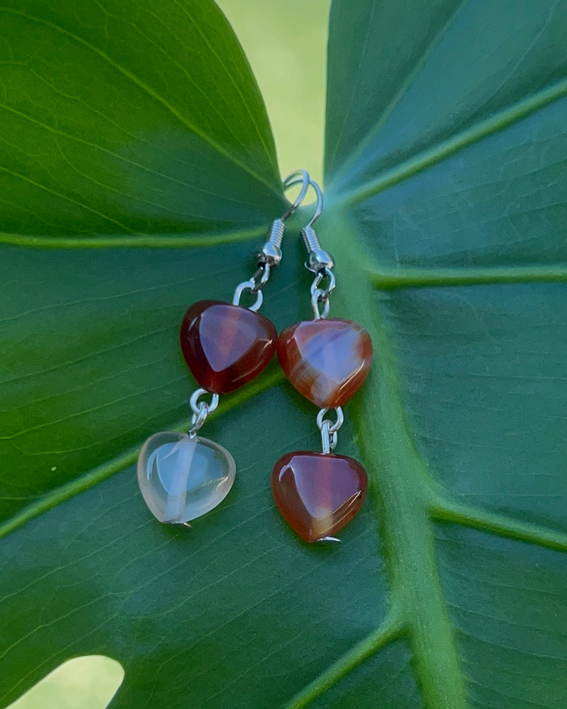 Carnelian Heart Earrings