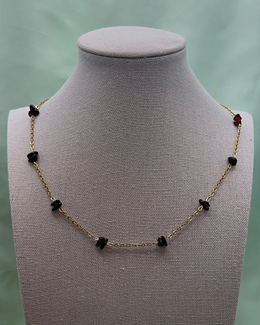 Dainty Garnet Chain