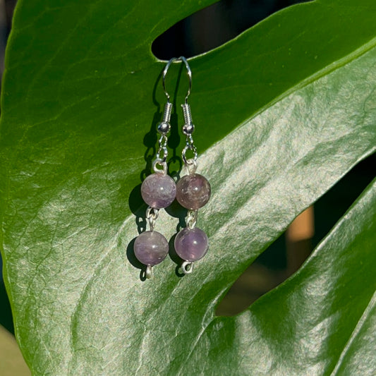 Amethyst Beaded Earrings