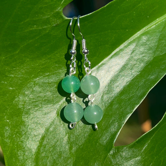 Green Aventurine Beaded Earrings