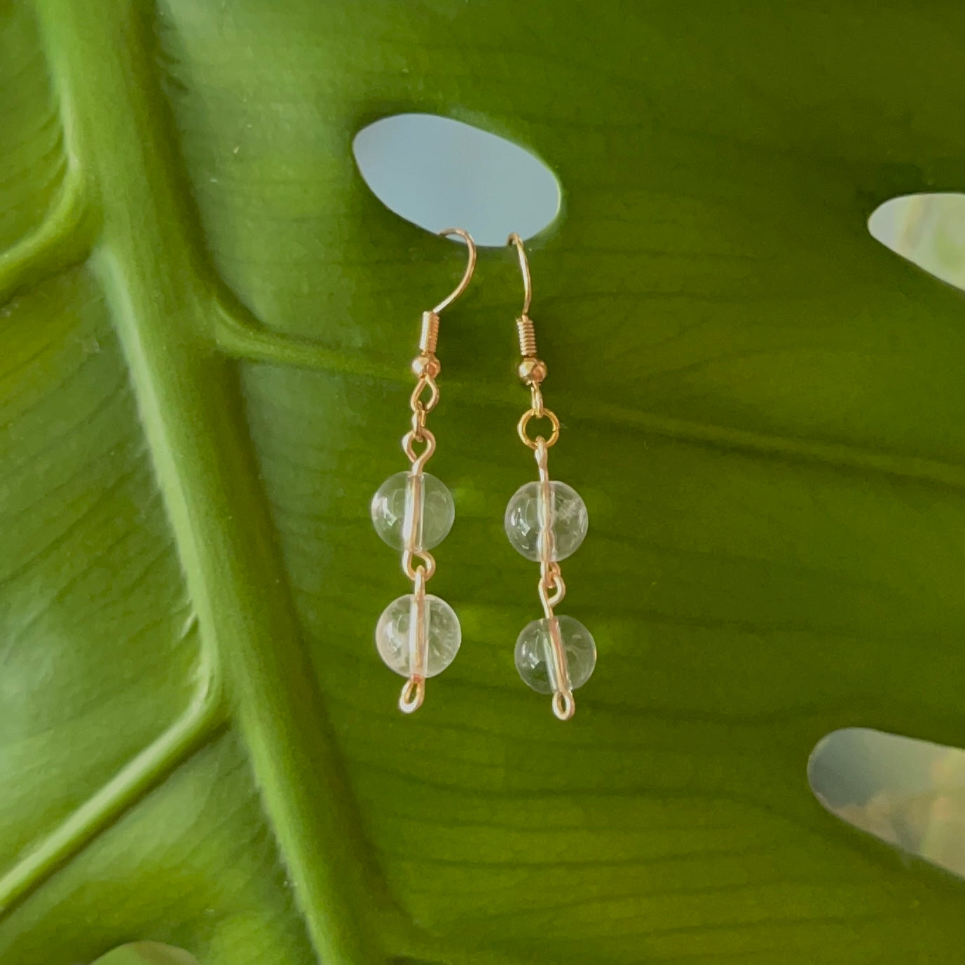 Clear Quartz Beaded Earrings