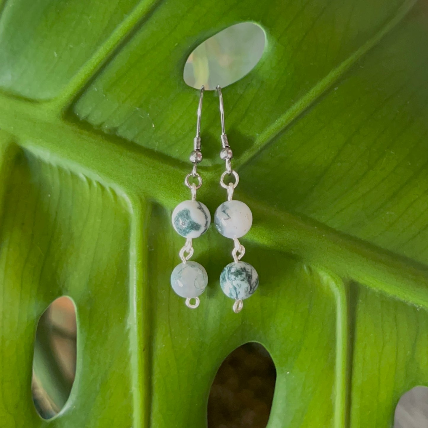 Tree Agate Beaded Earrings