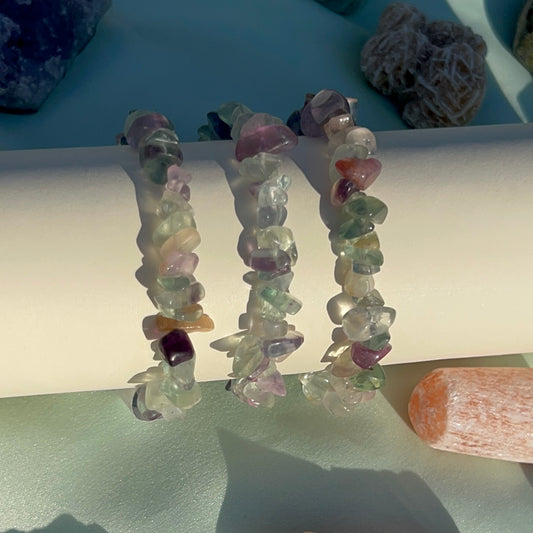 Fluorite Crystal Chip Bracelet