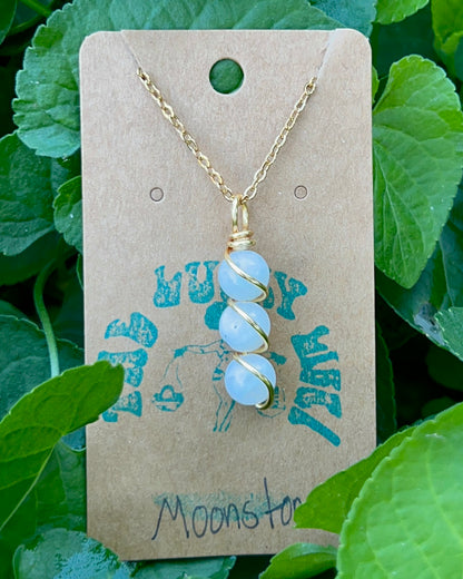 Triple Beaded Crystal Necklace