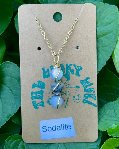 Triple Beaded Crystal Necklace