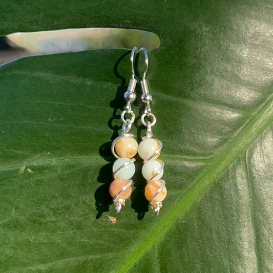 Amazonite Wrapped Earrings