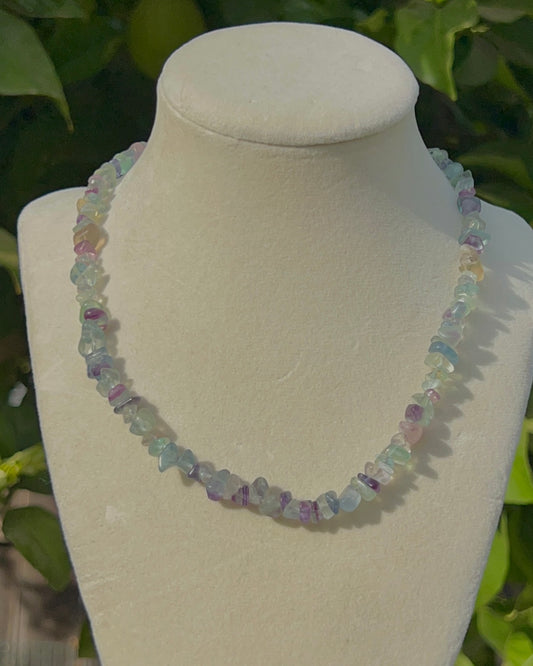 Fluorite Crystal Chip Necklace