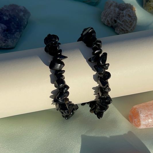 Obsidian Crystal Chip Bracelet