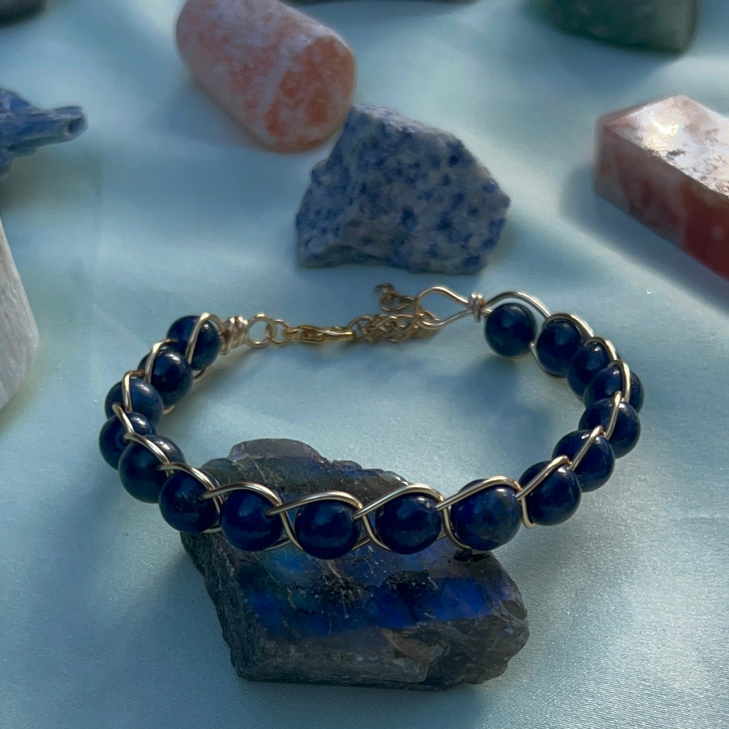 Lapis Lazuli Braided Cuff