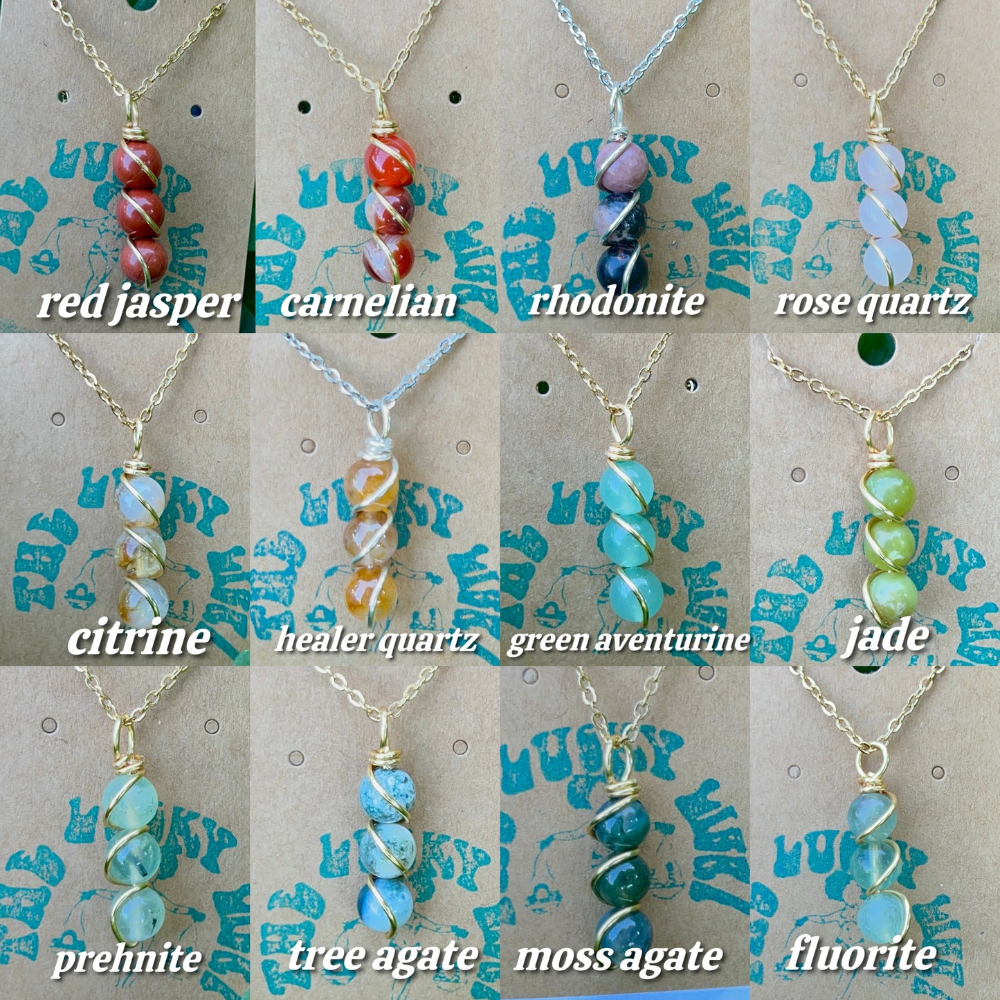 Triple Beaded Crystal Necklace