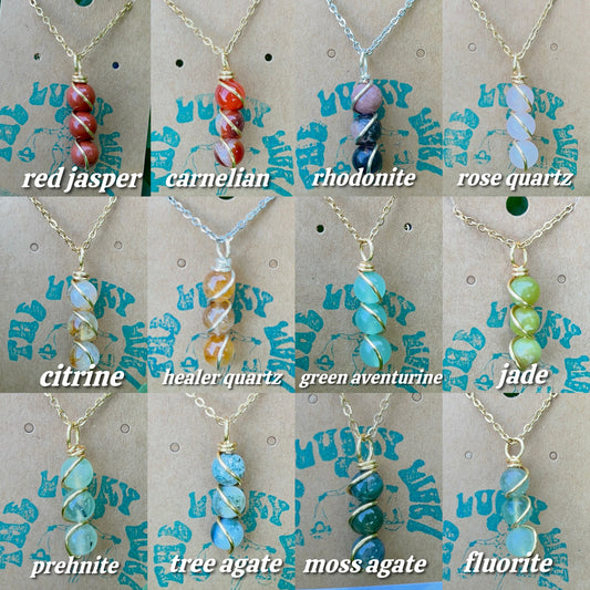 Triple Beaded Crystal Necklace