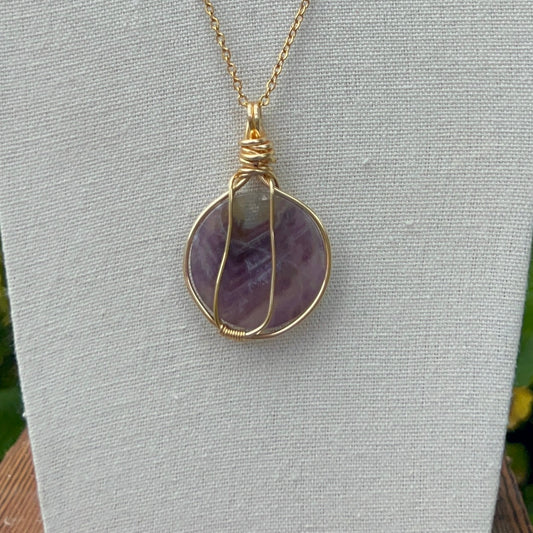 Amethyst Disc Pendants