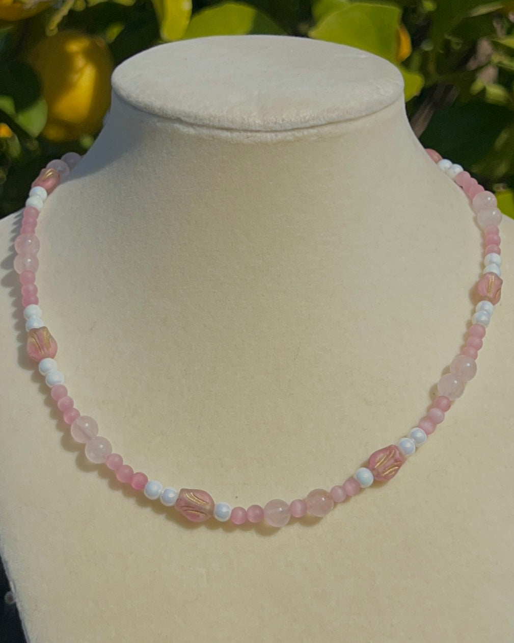 Pink Tulips Necklace