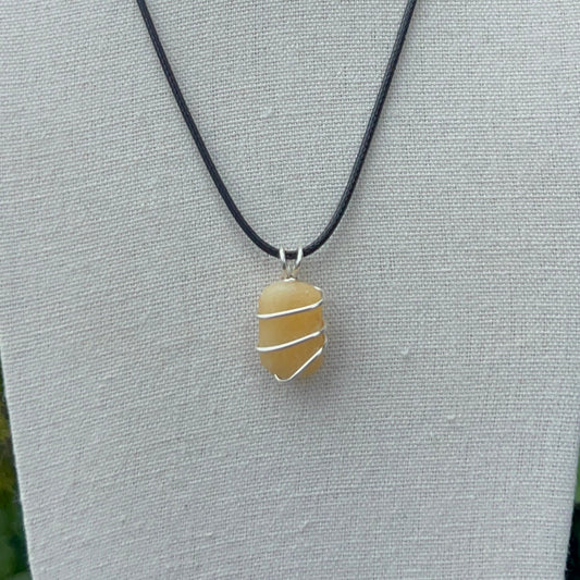 Yellow Calcite Wrapped Pendant