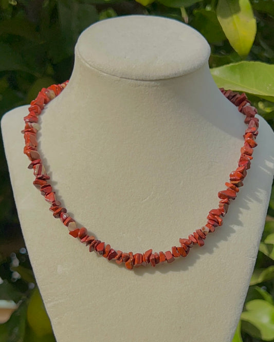 Red Jasper Crystal Chip Necklace