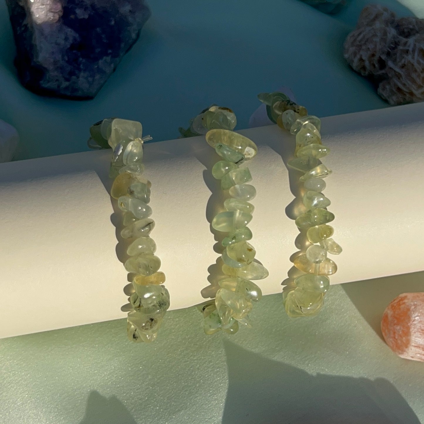 Prehnite Crystal Chip Bracelet