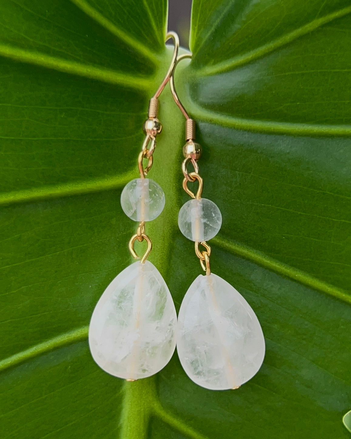 Clear Quartz Drop Earrings