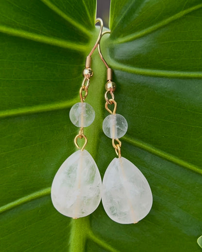 Clear Quartz Drop Earrings