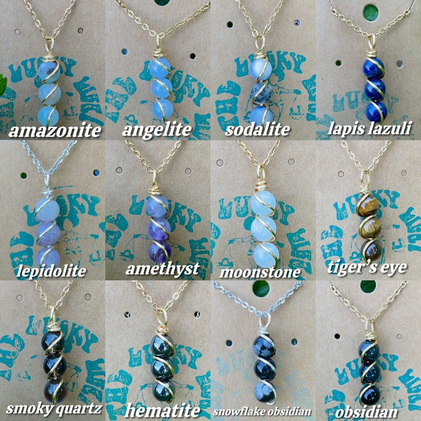 Triple Beaded Crystal Necklace