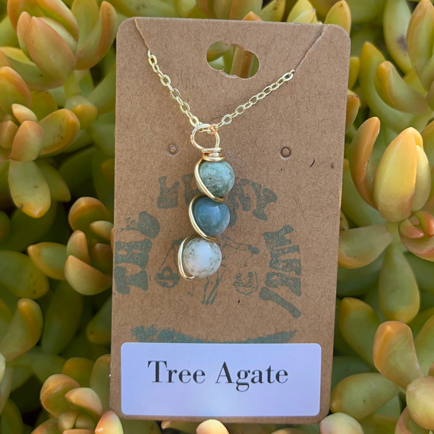 Tree Agate Beaded Necklace