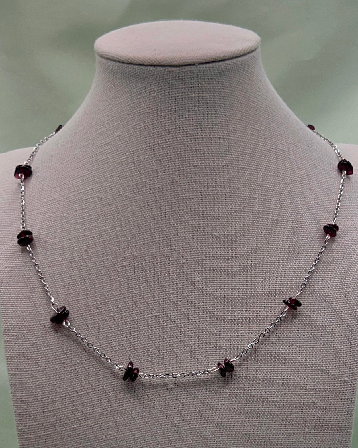 Dainty Garnet Chain