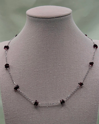 Dainty Garnet Chain