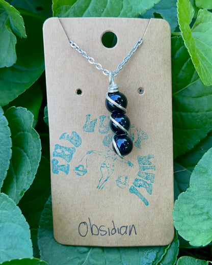 Triple Beaded Crystal Necklace