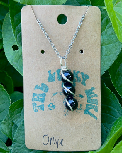 Triple Beaded Crystal Necklace