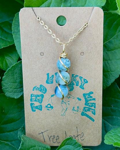 Triple Beaded Crystal Necklace