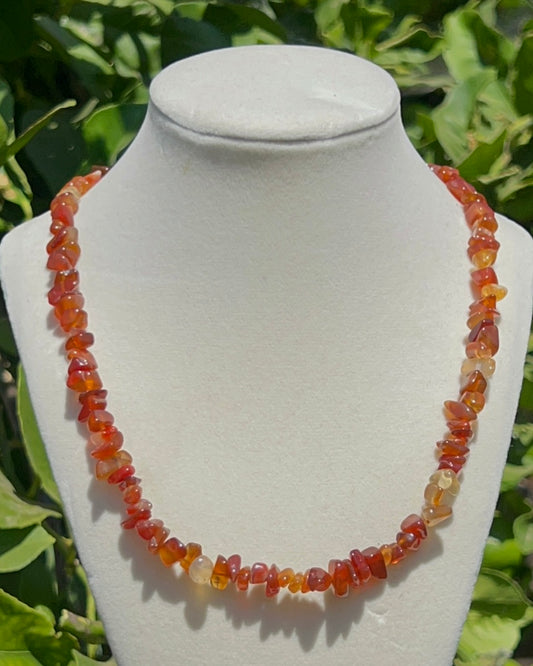 Carnelian Crystal Chip Necklace