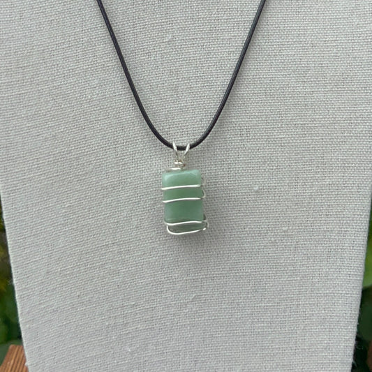 Green Aventurine Wrapped Pendant