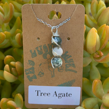 Tree Agate Beaded Necklace