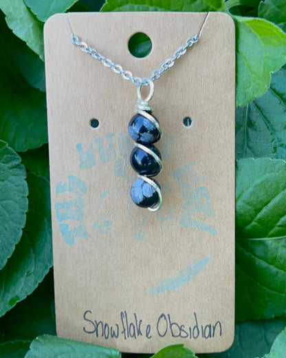 Triple Beaded Crystal Necklace