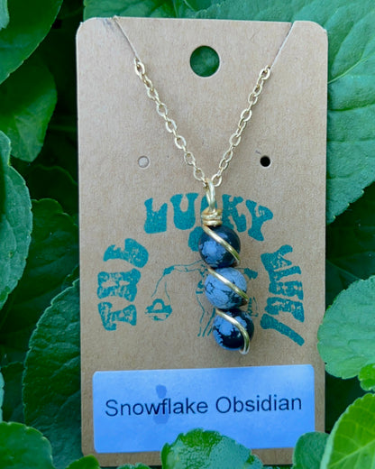 Triple Beaded Crystal Necklace