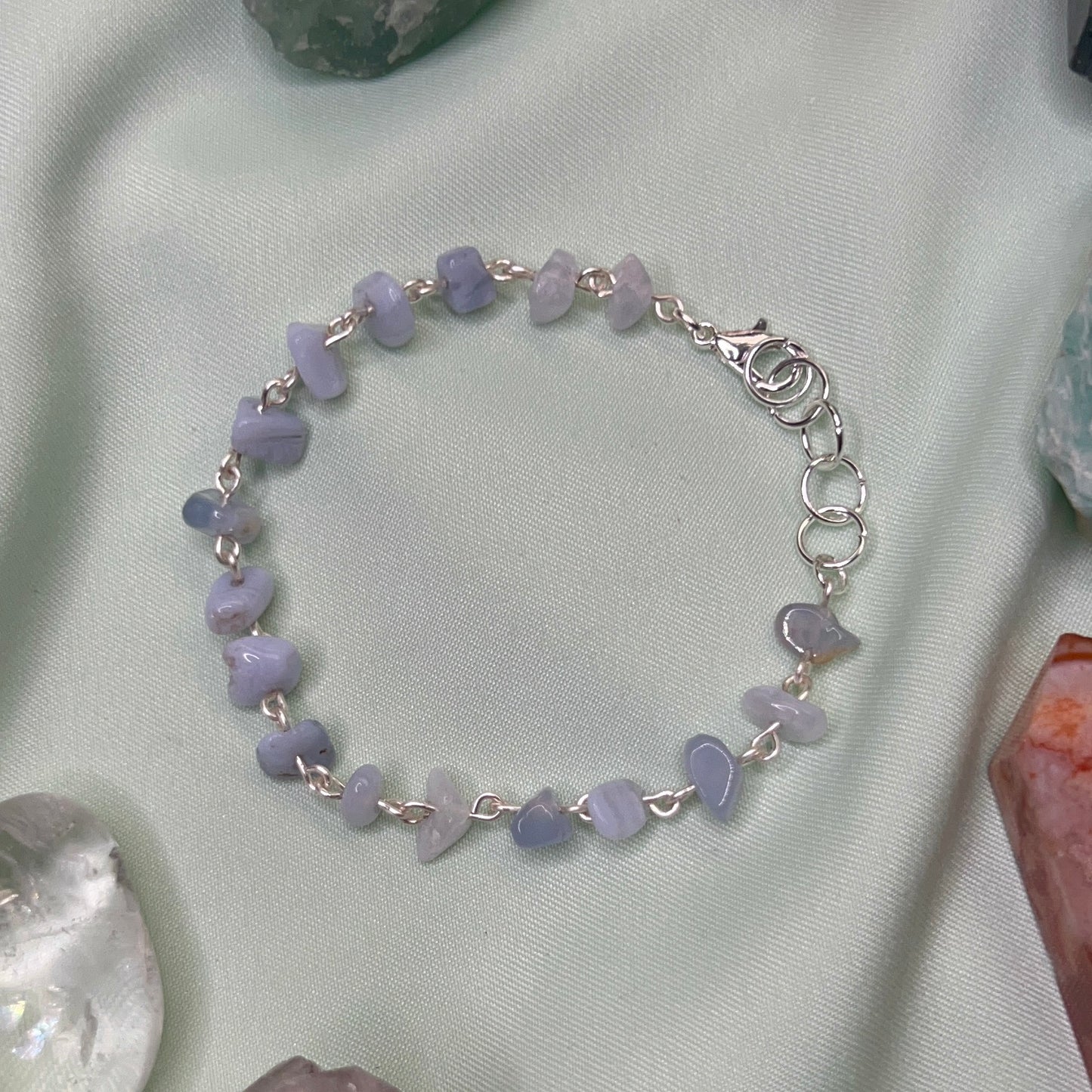 Dainty Blue Lace Agate Bracelet