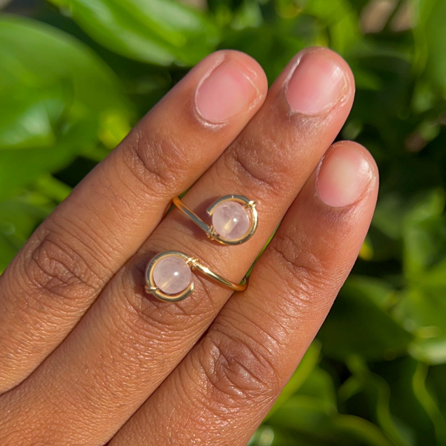 Rose Quartz Adjustable Ring