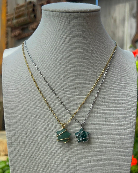 Moss Agate Star Pendants