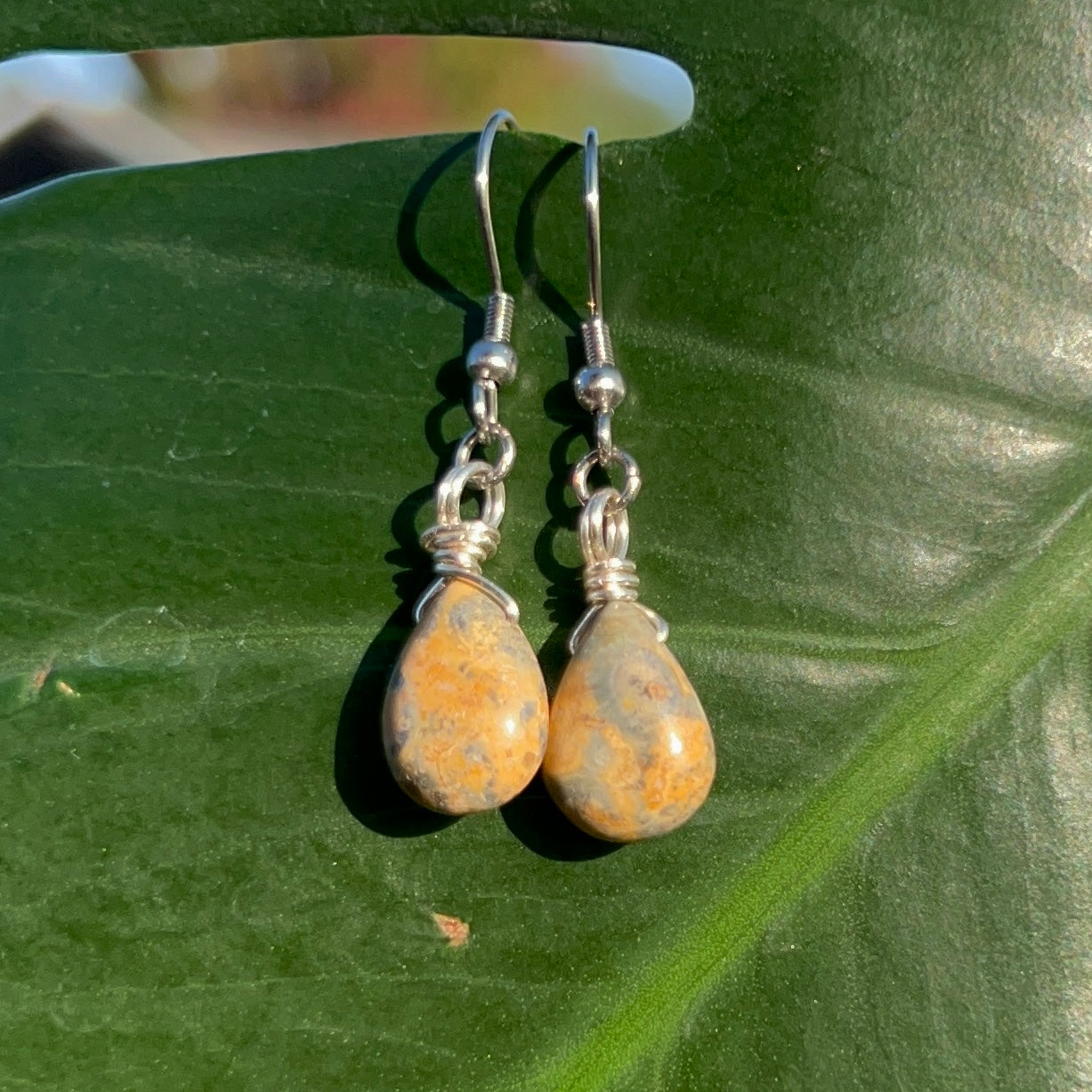 Leopard Jasper Drop Earrings