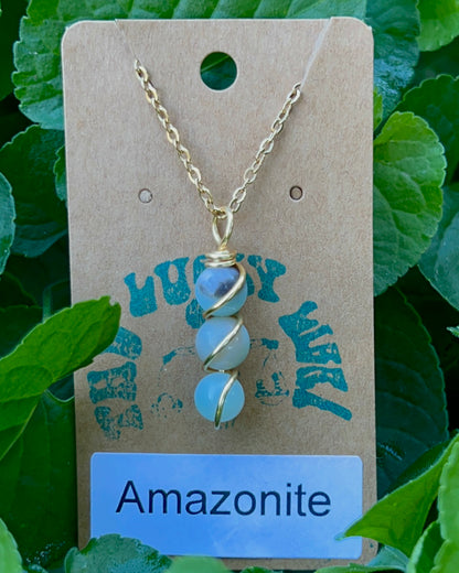 Triple Beaded Crystal Necklace