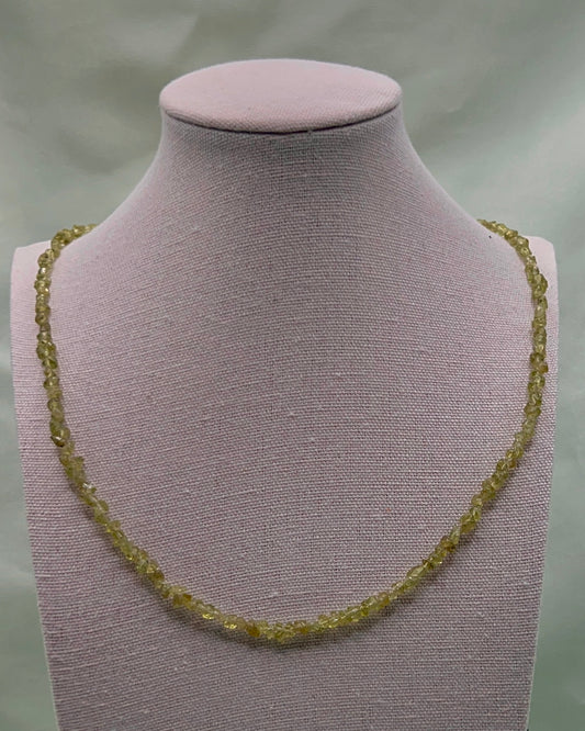 Peridot Crystal Chip Necklace