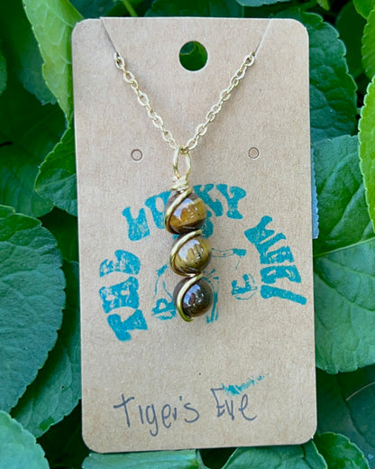 Triple Beaded Crystal Necklace